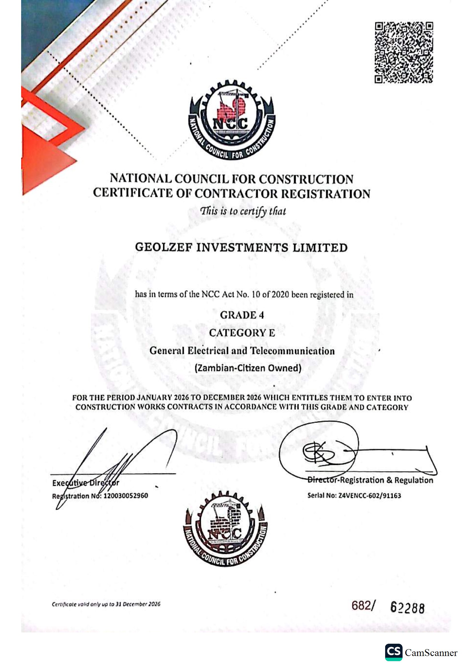NCC Contractor Registration